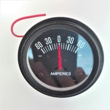 Vintage Amp gauge instrument -60 +60 Amperes Ammeter Amperometro dashboard