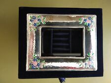 Portagioie placcato argento velluto blu fine arte italiana