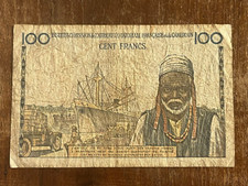 BANCONOTA CAMEROUN  100 FRANCHI  1961 1962 AFRICA EQUATORIALE FRANCESE BOUE'