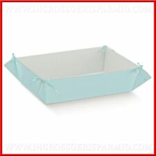 CESTO IN CARTONE CELESTE PORTA BOMBONIERE NASCITA BATTESIMO MASCHIO FAI DA TE