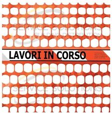 RETE DA CANTIERE ARANCIO CON SEGNALETICA "LAVORI IN CORSO" PER RECINZIONE PVC