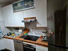 Cucina Lineare Citterio+credenza+mensole+tavoloa penisola+5sedie