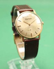 Vintage Wyler Vetta Incaflex Gold Plated Leather Wrist Watch Unisex Swiss Oro Ro