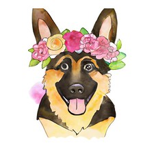 2 adesivi auto cane pastore