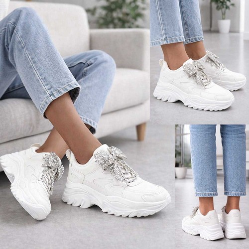Sneakers donna plateau bianche