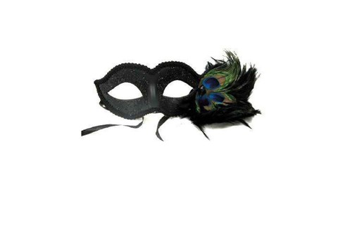 Maschera pavone nera - e, glitter