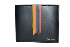 Portafoglio Uomo Paul Smith Mainline Dipinto A Strisce Nero Nuovo Di Zecca