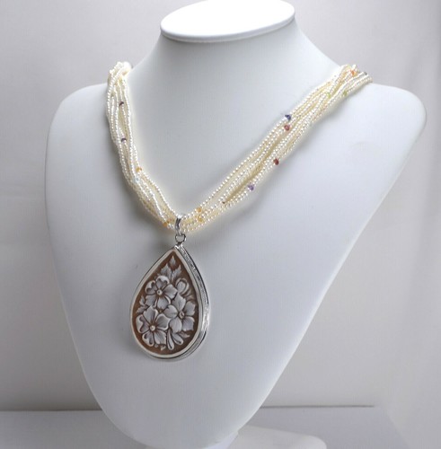 Collana perle ciondolo - collana, e