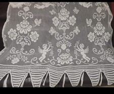  Antica e preziosa tenda filet modano a  telaio