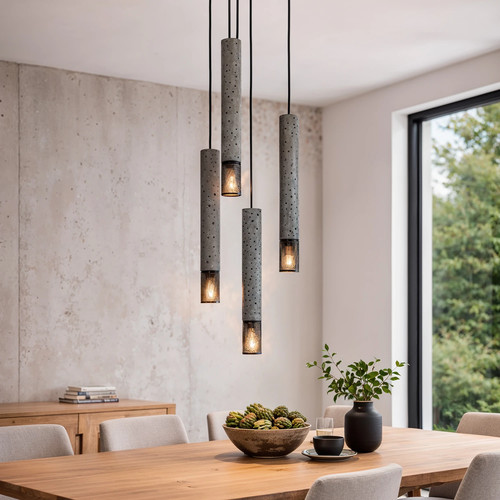 Lampada sospensione cemento - a,