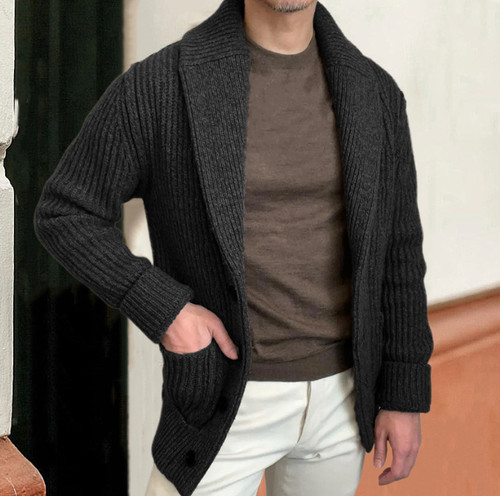 Cardigan uomo collo sciallato
