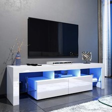 Mobile porta tv 160 cm lucido credenza con luce led e cassetti