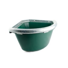 Mangiatoia angolare ad angolo da box per cavalli in plastica con bordo in ferro