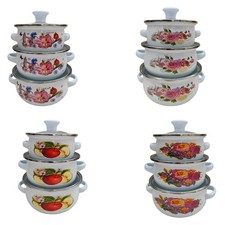 3x smalto stockpot vintage per