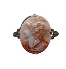 *HH* Antica Spilla Cammeo Nobildonna Cameo Spillone Pin Volto Donna Cornice 