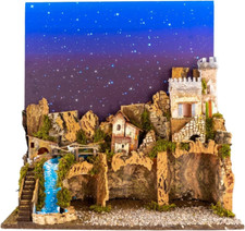 Presepe 60X34X44 Cm (23,62X13,38X17,32 Inch) Con Luce E Cielo Stellato in Fibre 