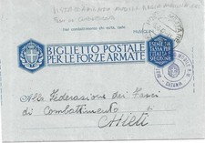 POSTA MILITARE-DISTACCAMENTO MOBILE REGIA MARINA "CATANIA" x FED. FASCI COMBATT.