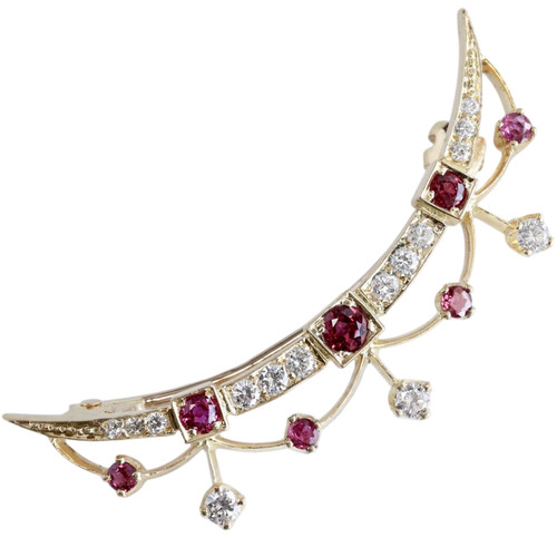 Spilla rubino diamanti e - in, rubino,