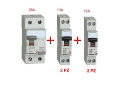KIT CENTRALINO BTICINO DIFFERENZIALE SALVAVITA + 4 INTERRUTTORI MAGNETOT. .1 MOD