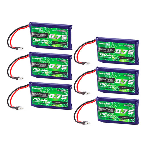 6pcs turnigy nano tech 750mah - turnigy, nano-tech