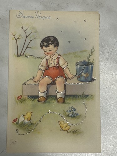 Cartolina buona pasqua 1952 - cartolina,