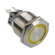 DimasTech PD066 Acciaio inox 25 mm ID Azione Momentanea Colore Led Giallo