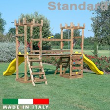 SAVINOUTDOOR Scivolo Struttura a 2 torri con ponte Giochi per bambini esterno