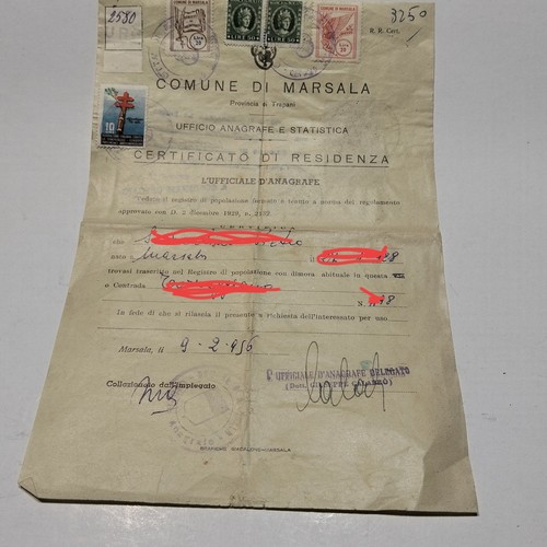 Comune marsala certificato di - marsala,,