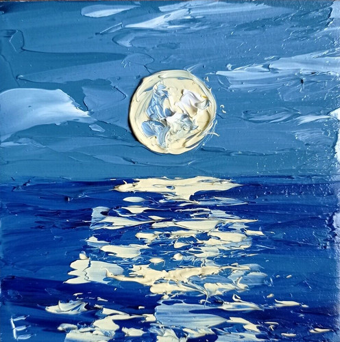 Paesaggio marino luna dipinto - marino,