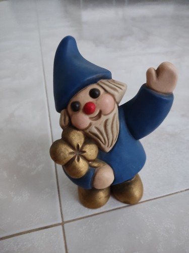 Gnomo blu thun - thun, quadrifoglio