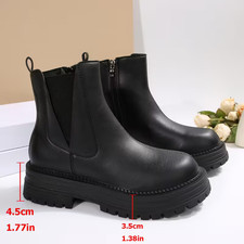 Stivali da donna con tacco spesso e senza lacci - Stivali con punta tonda