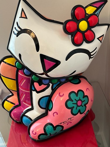 Romero britto cat sculpture - romero,