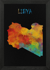 Mappa della Libia poster arte