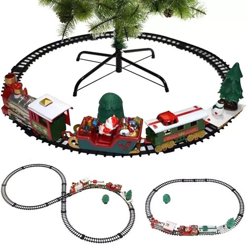 Trenino natalizio sotto albero - trenino,