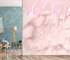 Carta da parati 3D rosa crema