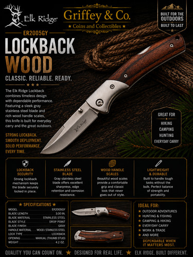 Elk ridge lockback satinato - elk,