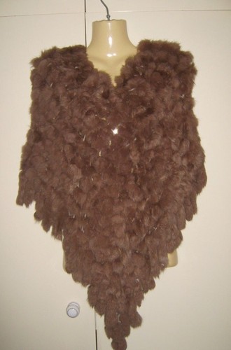 Poncho donna marrone - , vera