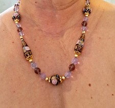 Collana vetro murano perle - vetro,
