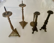 5 Antichi Candelieri In Vari Metalli