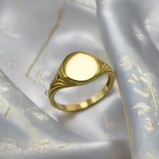 Polished Gold Baby Signet Ring