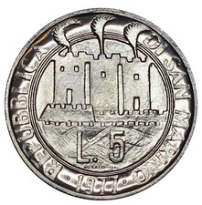 1977 SAN MARINO MONETA LIRE 5