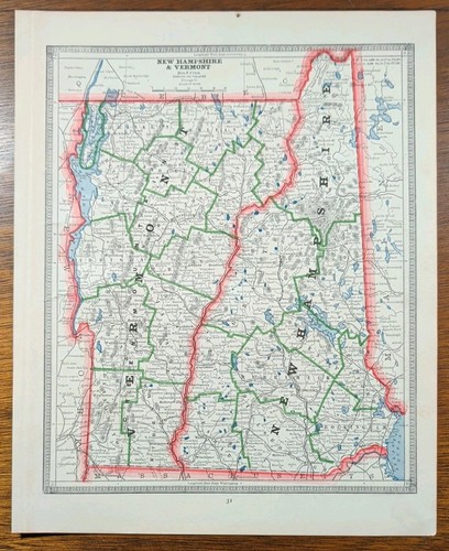 Mappa vintage 1884 - , new