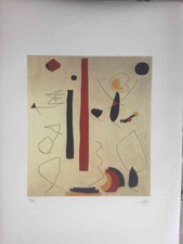 Joan Miro  Litografia off set cm 56x76 firma su lastra certificato