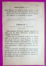 LOVENO(CO)-REGIO DECRETO ERIGE IN CORPO MORALE IL PIO LEGATO CATTANEO -2755