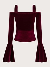 Maglia in velluto bordeaux