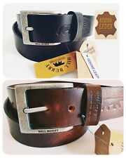 Cintura uomo HILL BURRY vera pelle 4 cm cintura jeans cintura tuta nera marrone