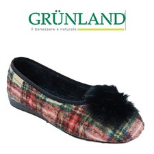 Grunland Pantofola Donna Ballerine Casa con fiocco e fantasia check TEXI PA1272 