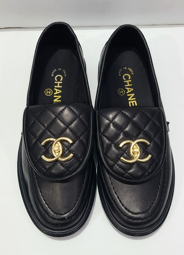 Mocassini chanel neri pelle - chanel, in