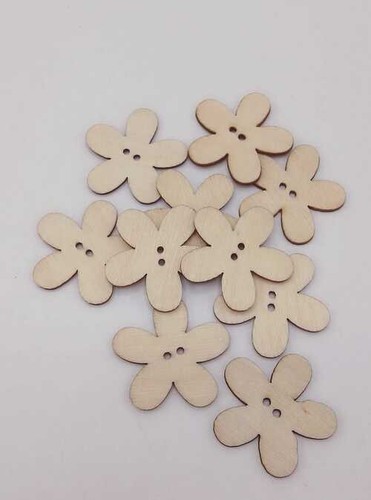 Bottoni legno fiore - 10,