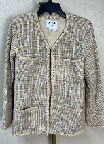 Vintage chanel linen pocket - vintage, 4